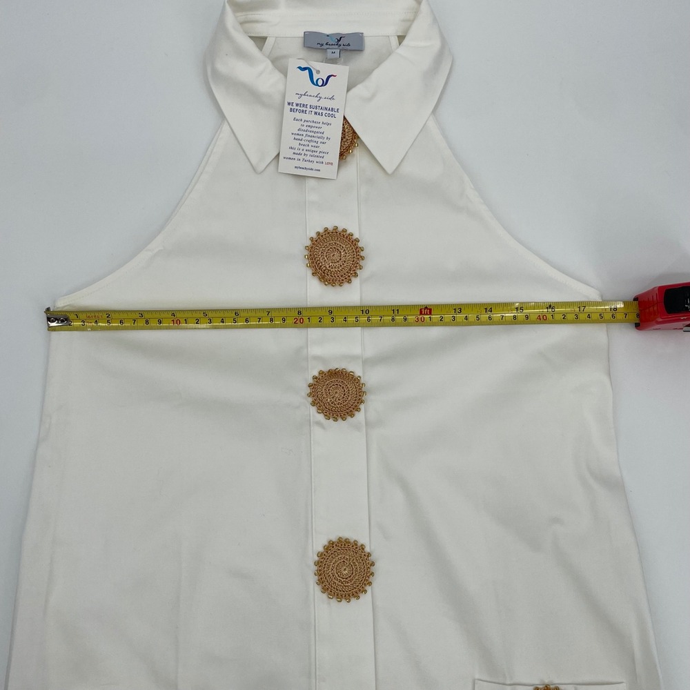 My Beachy Side Dress Womens M White Marin Amber Mini Dress NWT Coastal Chic - Picture 10 of 12